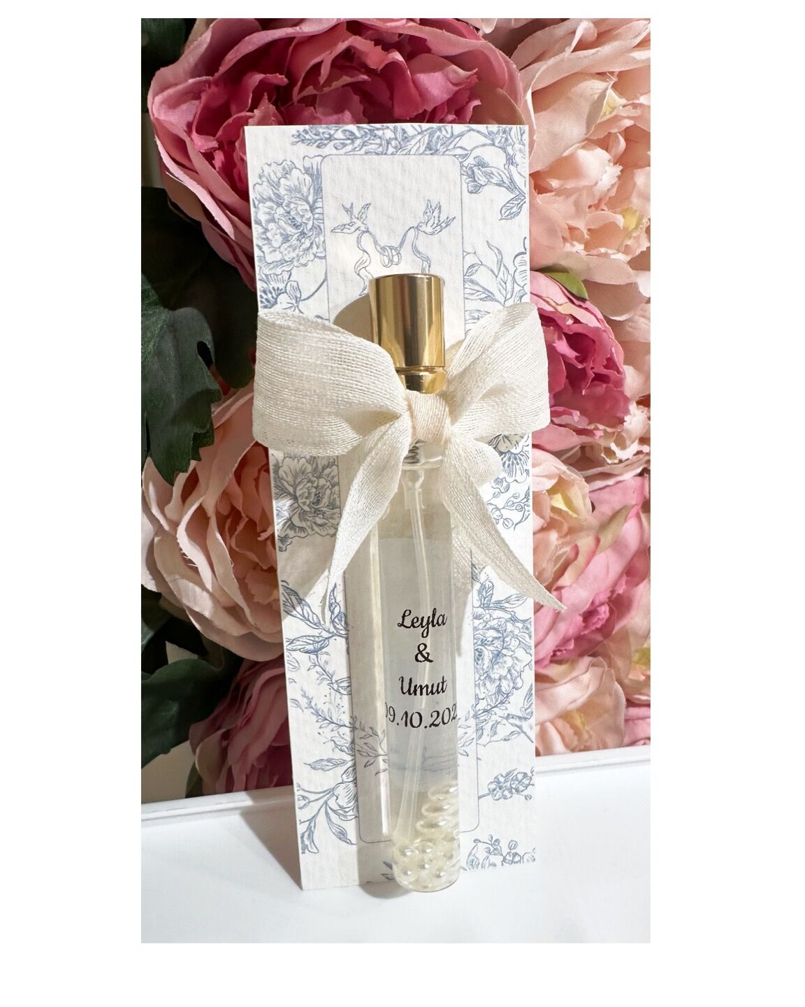 Leyla Cam Şişe 10 ml Fısfıs Kolonya Düğün Nikah Nişan Hediyelik Kolonya